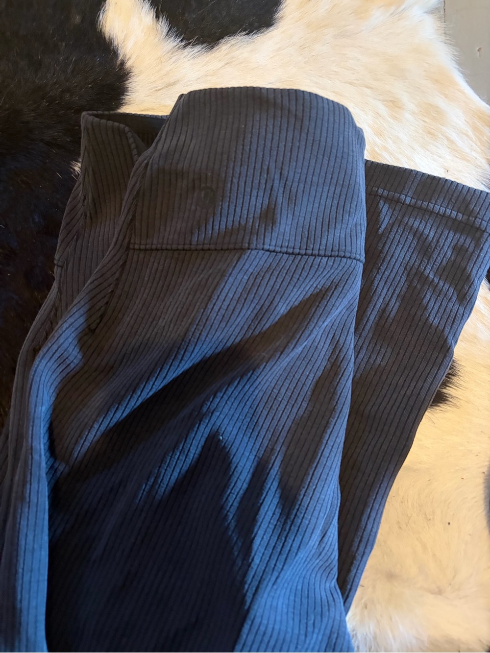 Ribbed High-Waist Leggings black